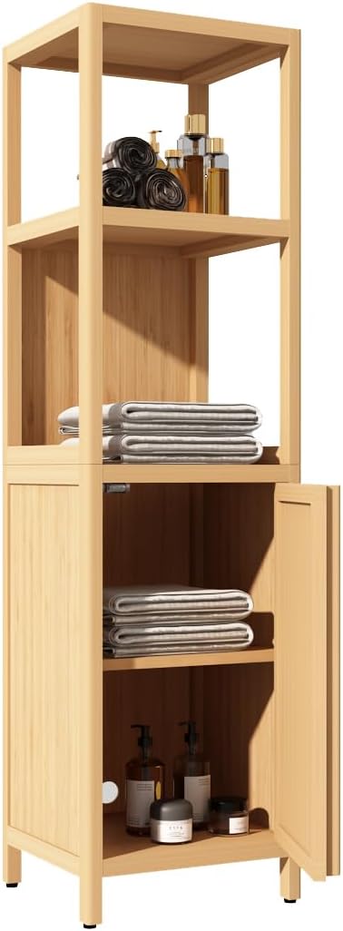 Bamboo Tall Bathroom Storage Cabinet