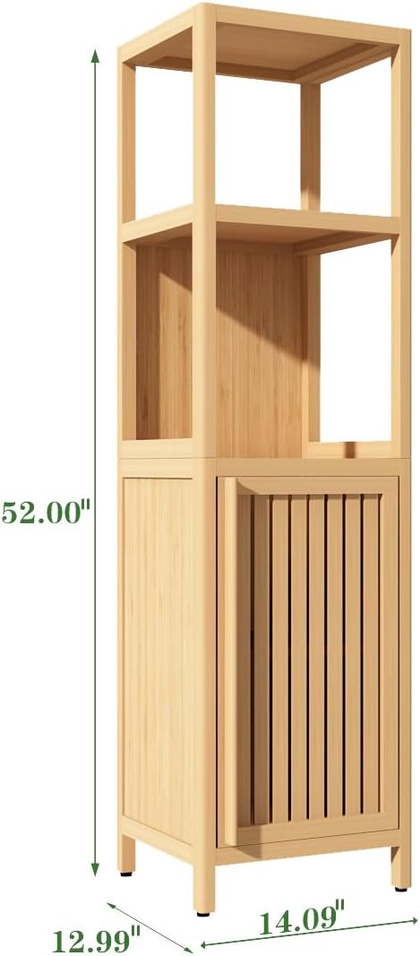 Bamboo Tall Bathroom Storage Cabinet