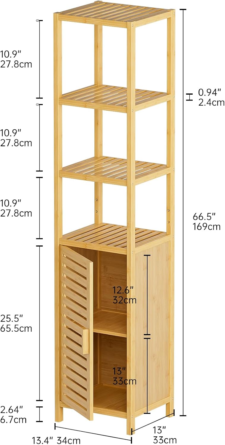 Bamboo Tall Bathroom Cabinet