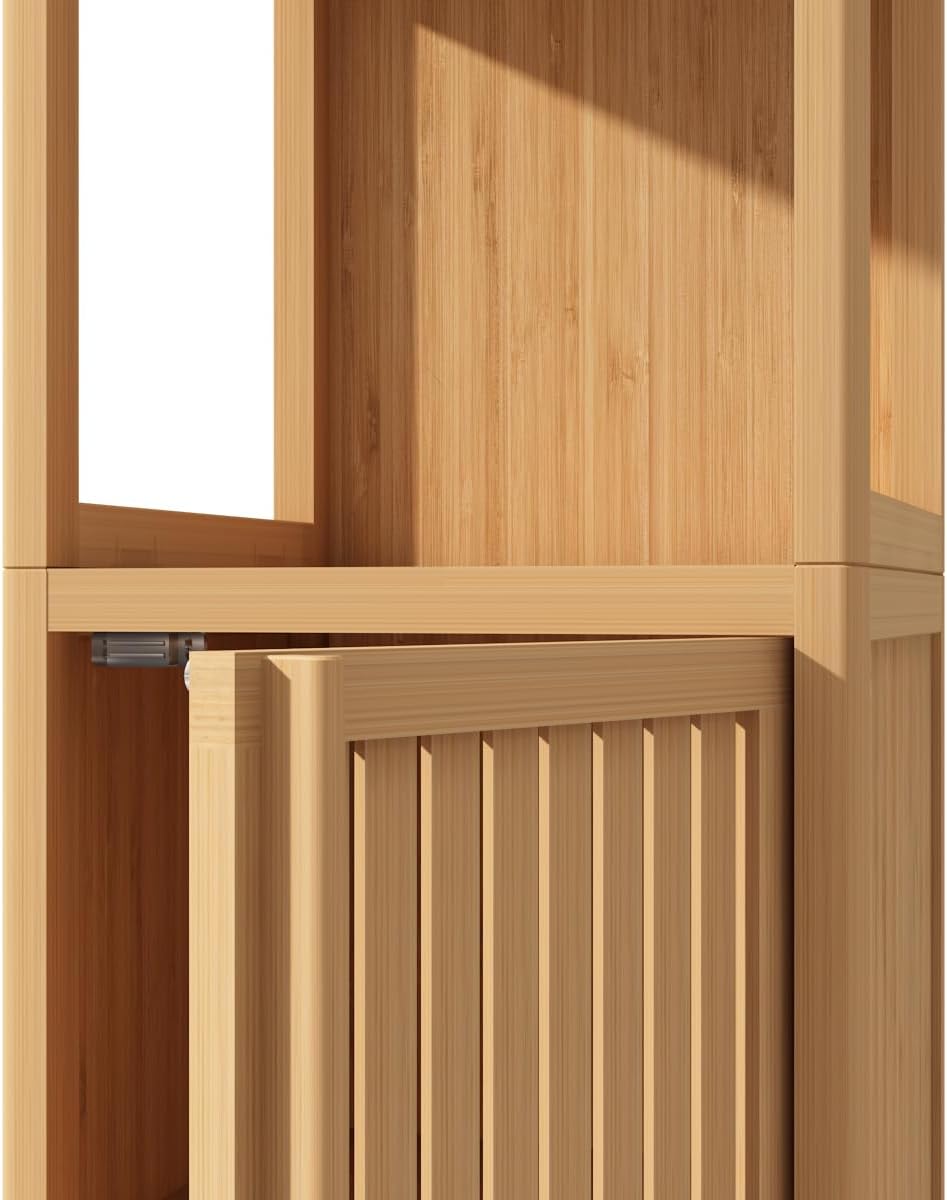 Bamboo Tall Bathroom Storage Cabinet