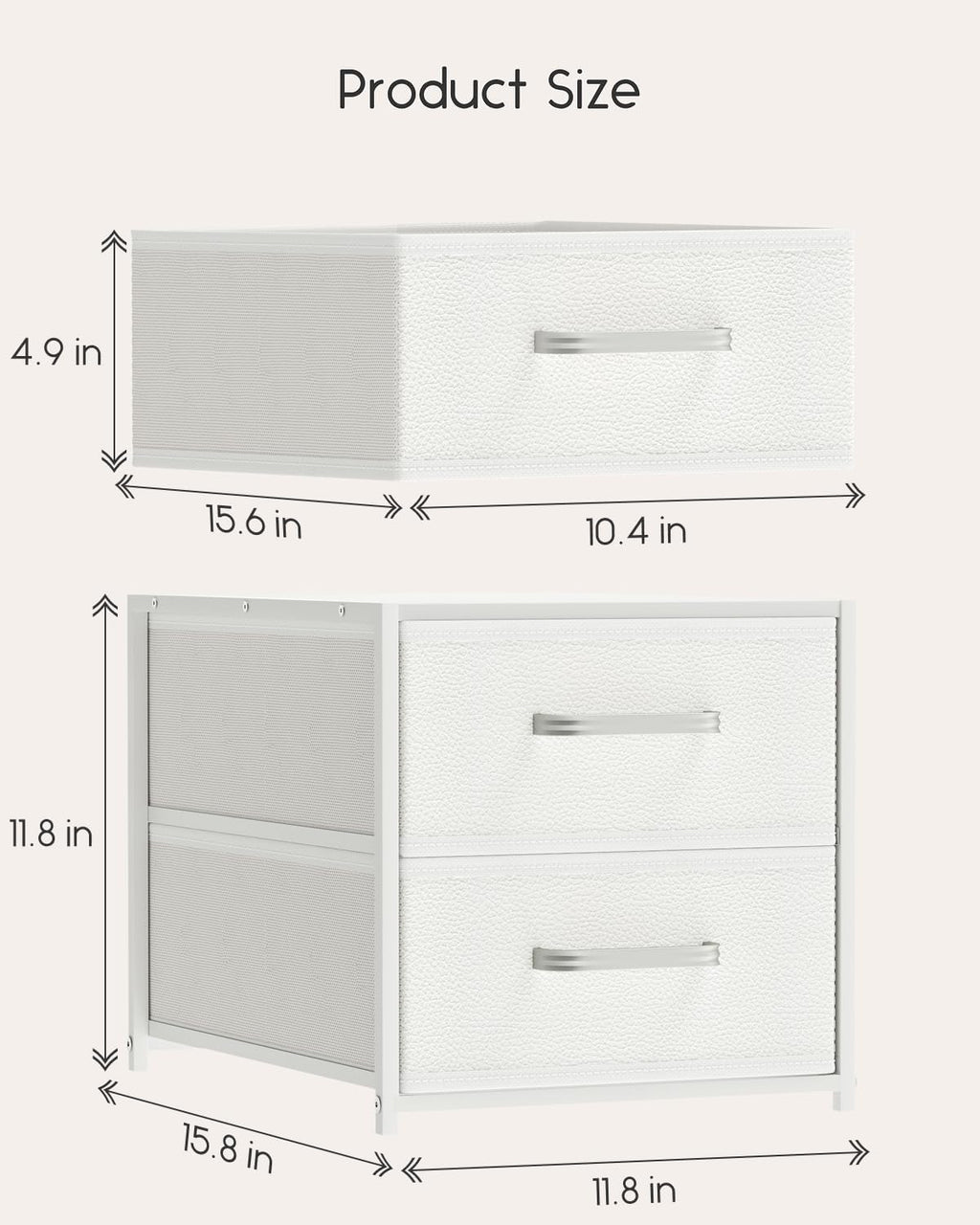 Fabric Storage Drawers Set of 2