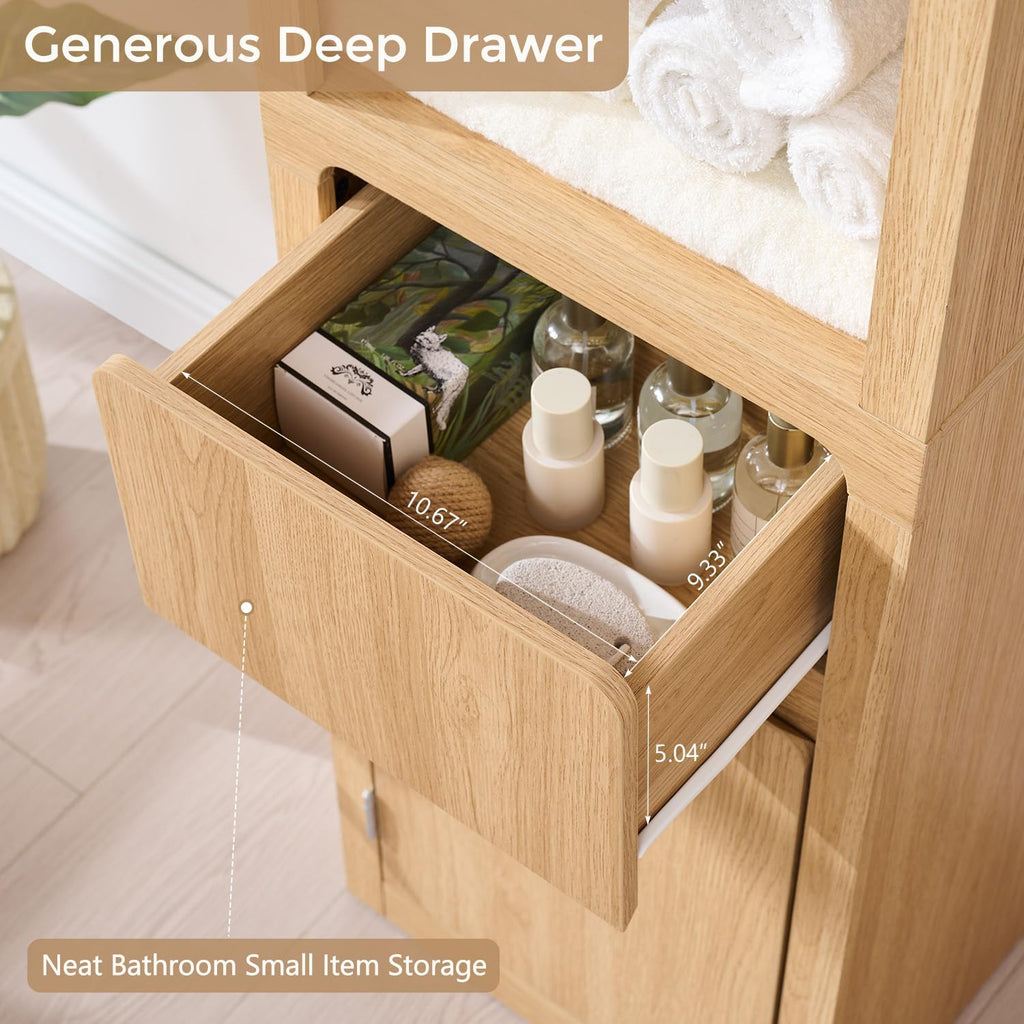67" Narrow Bathroom Storage Cabinet