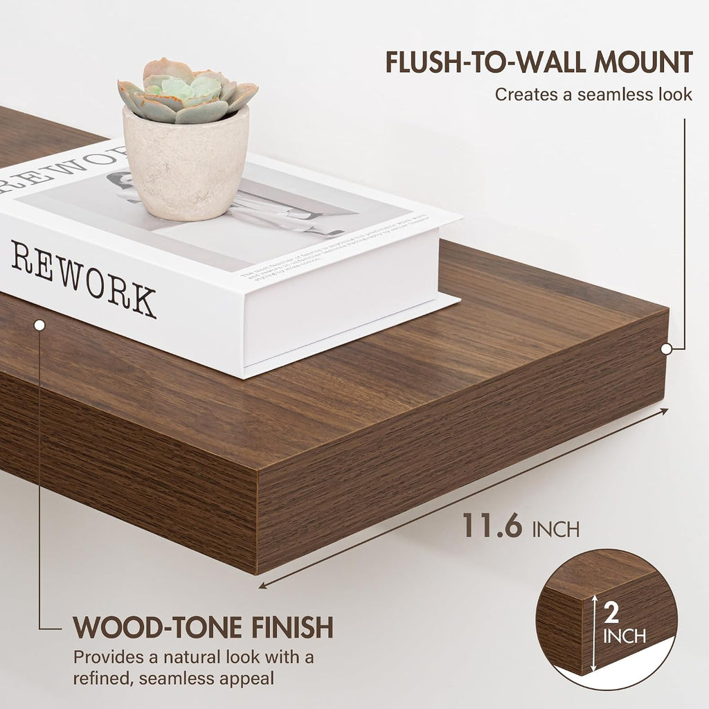 Deep Rustic Floating Shelves Set of 2