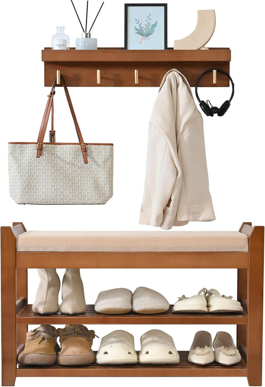 Entryway Shoe Bench Coat Rack
