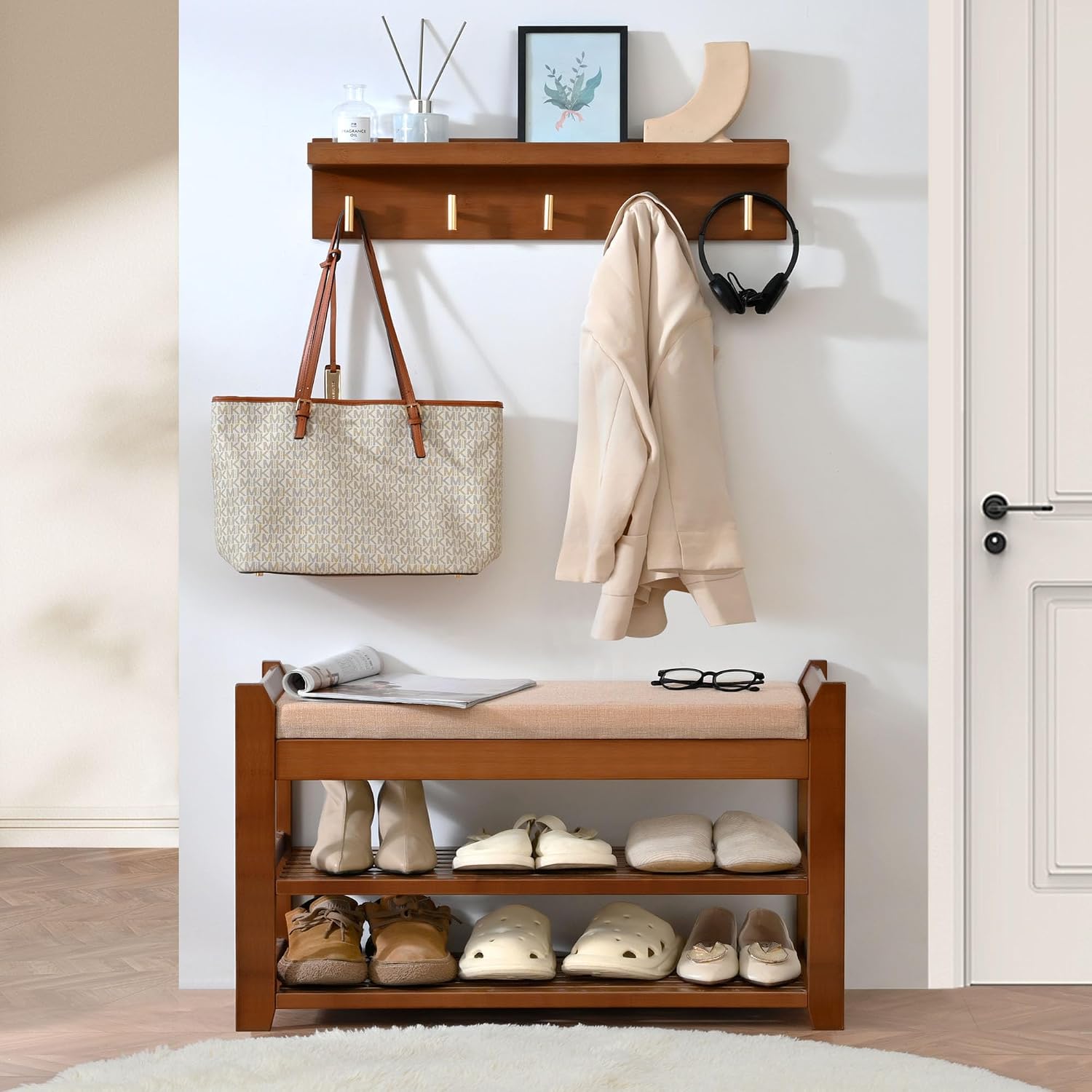 Entryway Shoe Bench Coat Rack
