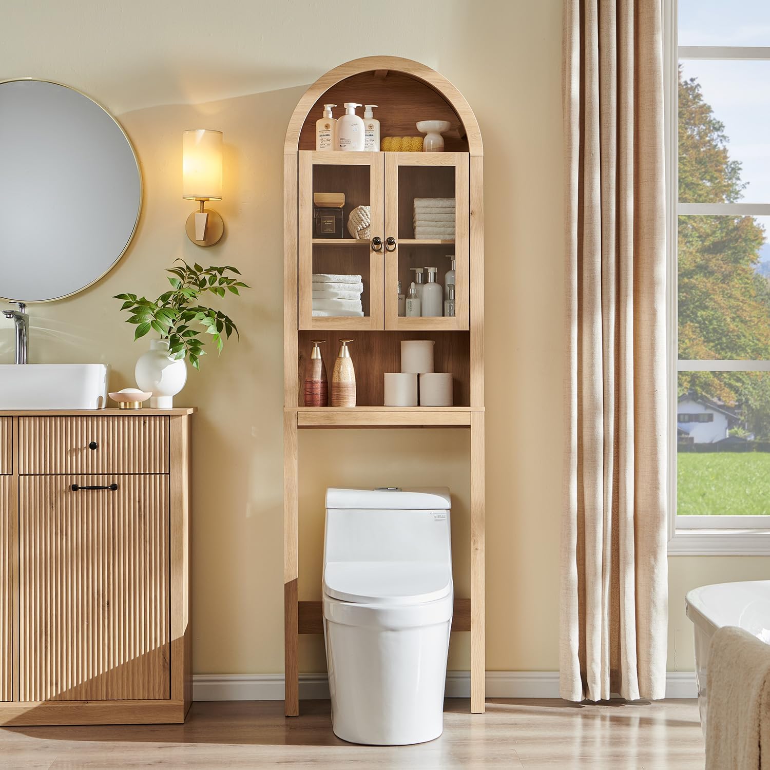 Arched Over Toilet Storage Cabinet