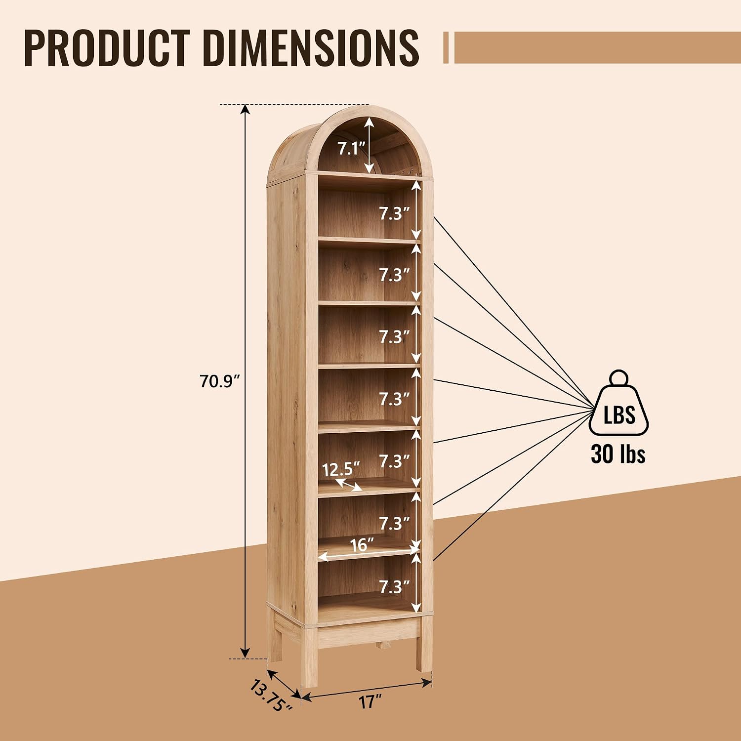 Arched Tall Bathroom Cabinet
