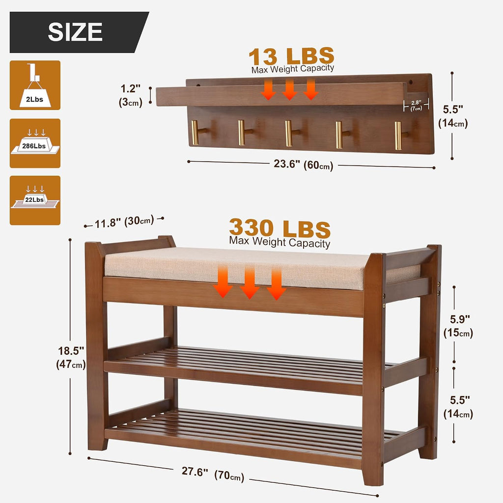 Entryway Shoe Bench Coat Rack