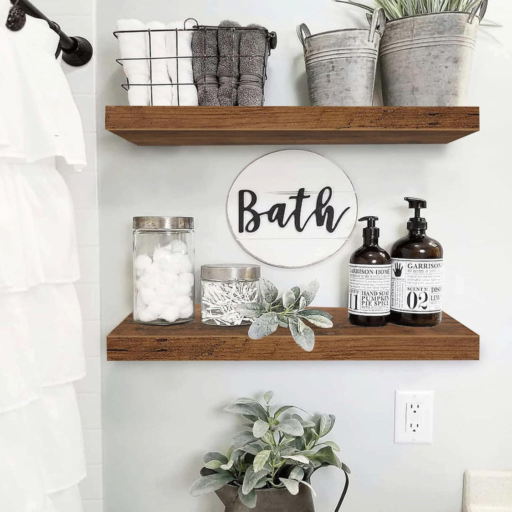 Floating Wall Mounted Shelves Set of 2