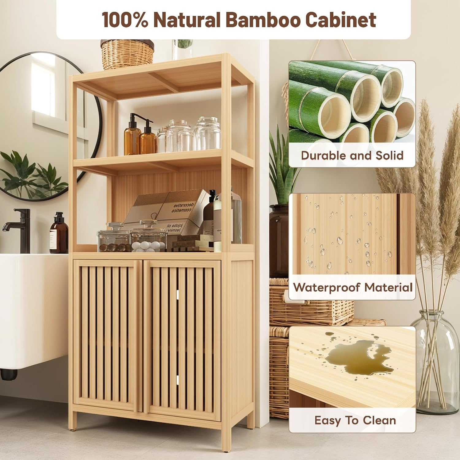 Bamboo Bathroom Storage Cabinet