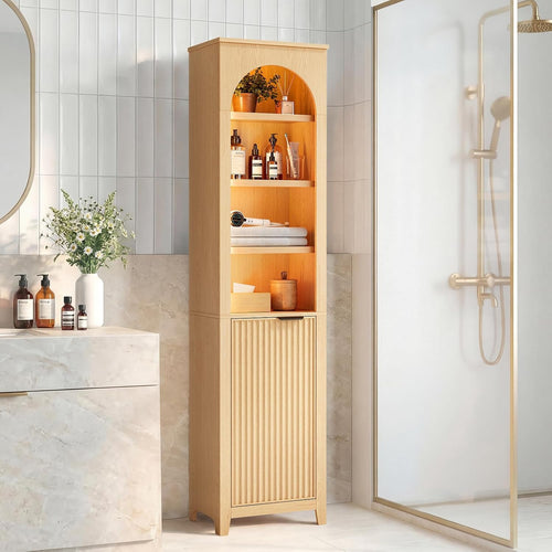 71'' Fluted Tall Bathroom Storage Cabinet