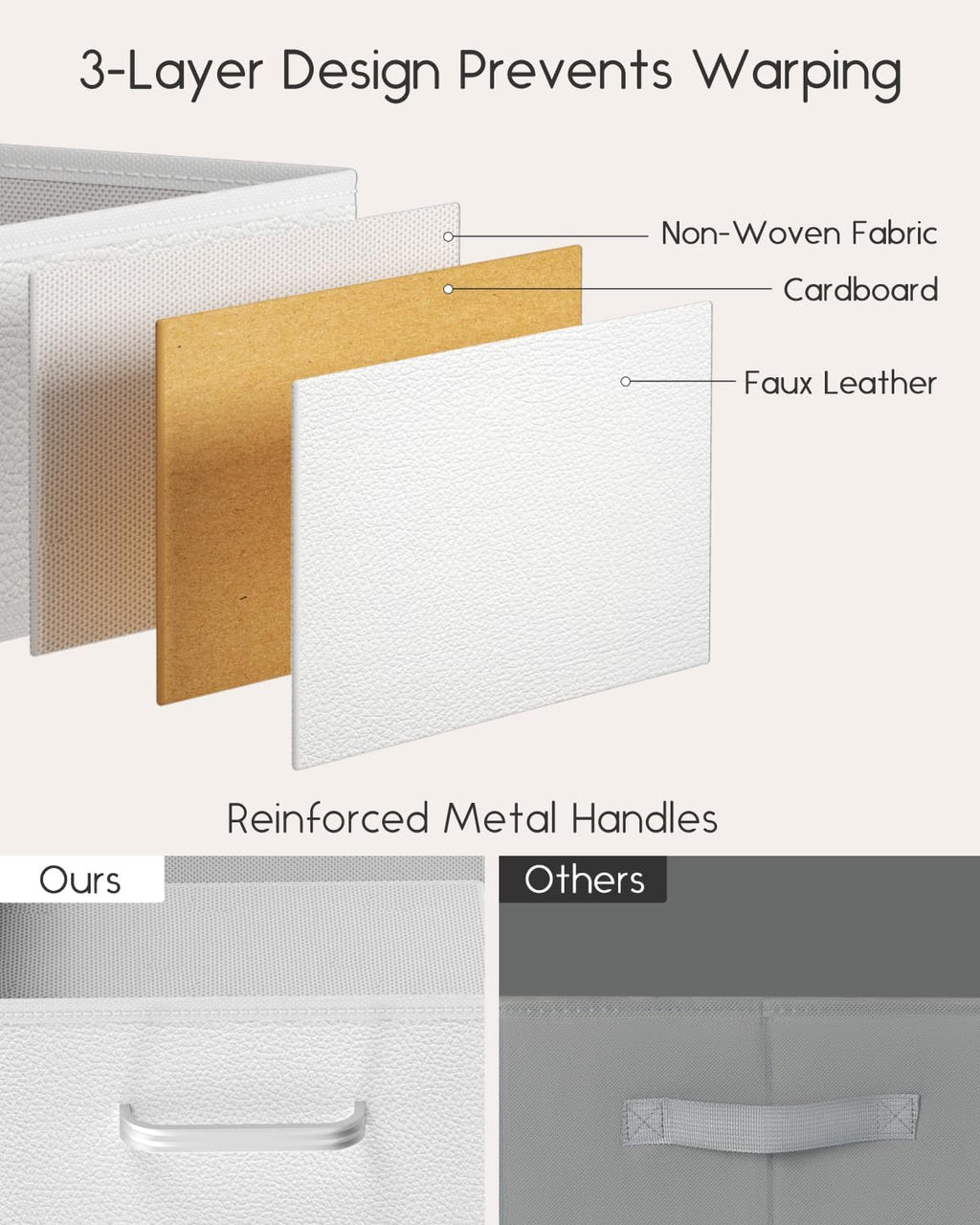 Fabric Storage Drawers Set of 2