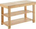 Bamboo Entryway Shoe Bench