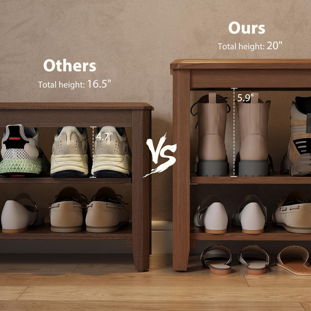 Wood Shoe Rack Bench