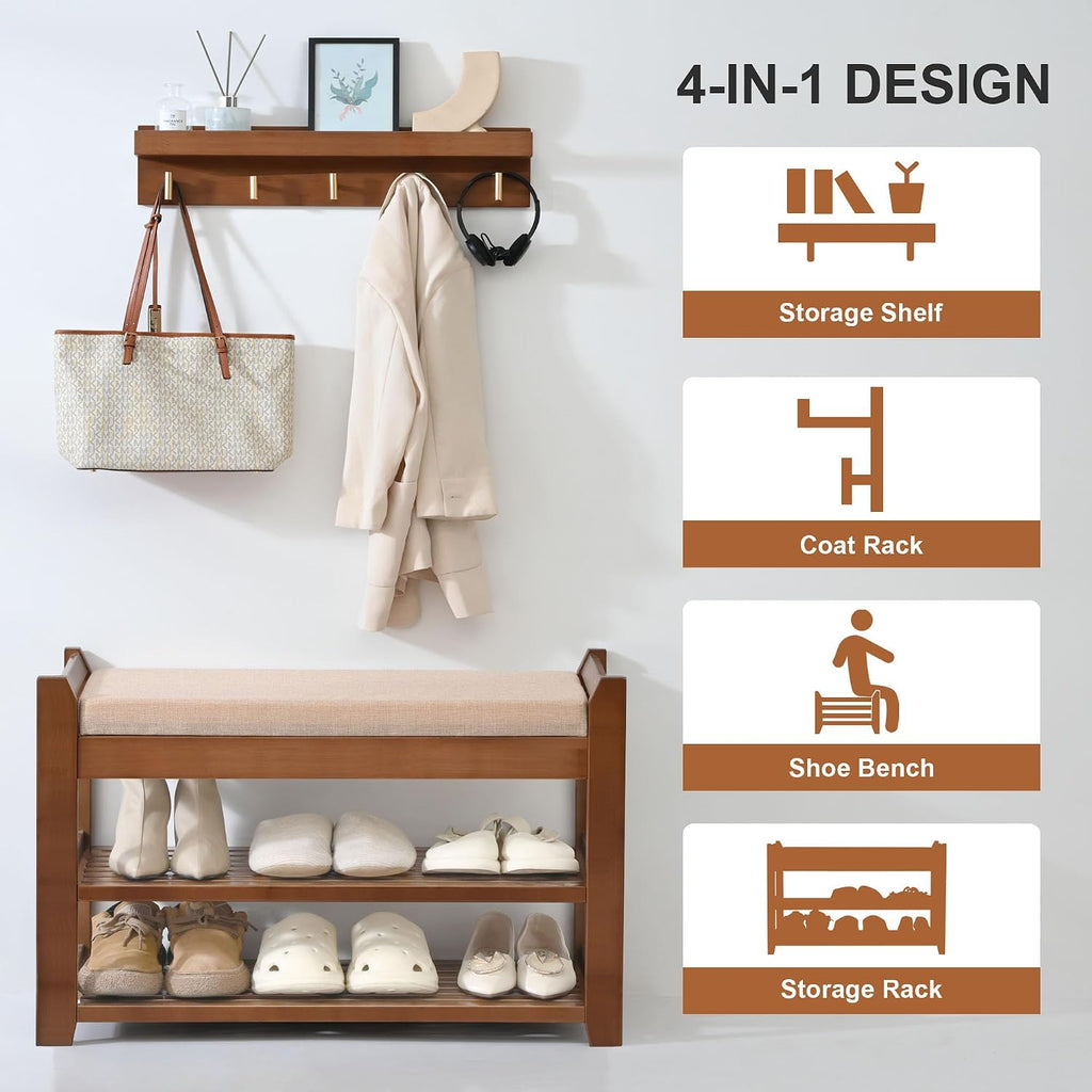Entryway Shoe Bench Coat Rack