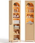 71'' Fluted Tall Bathroom Storage Cabinet