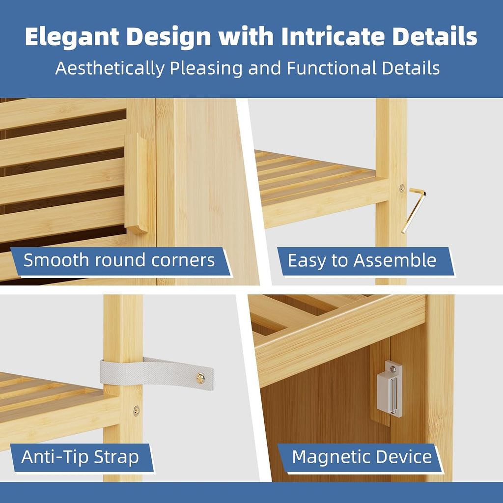 Bamboo Tall Bathroom Cabinet