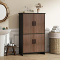Black Fluted Door Tall Bathroom Cabinet