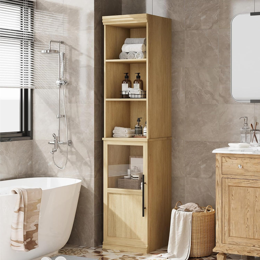 Tall Glass Door Storage Cabinet