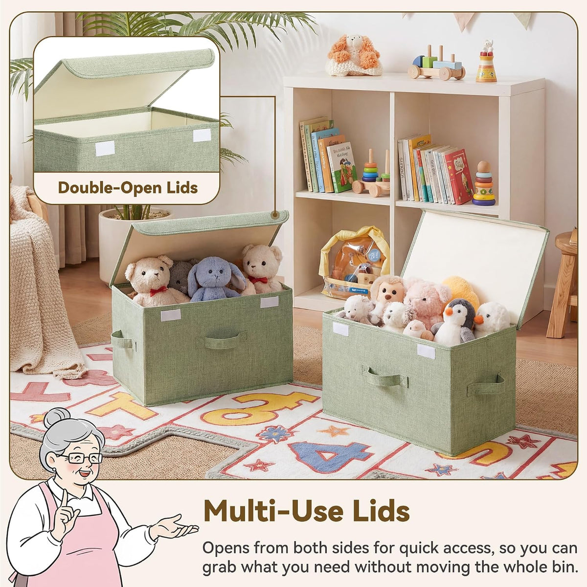 Sage Green Storage Bins Set of 2
