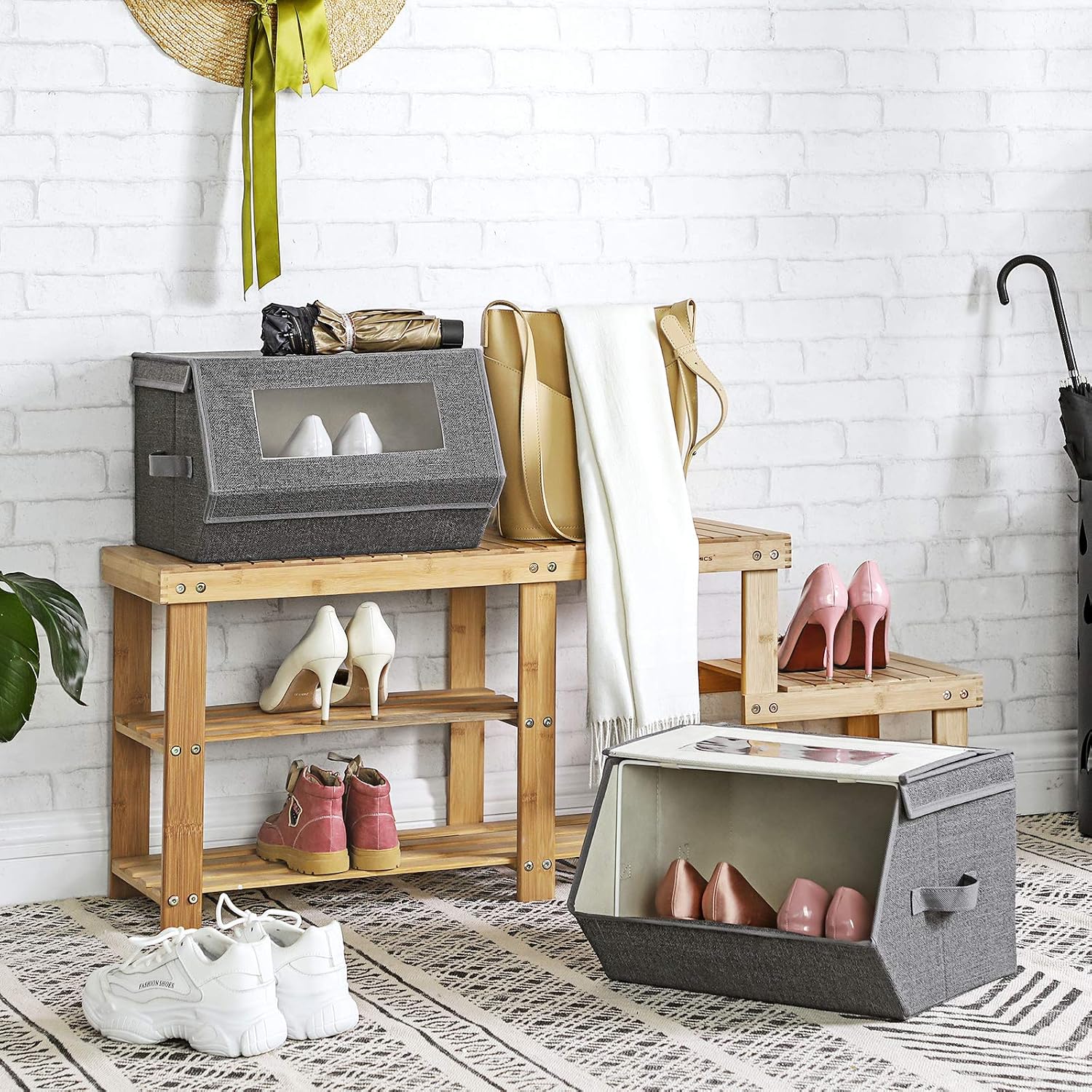 Stackable Storage Bins Set of 2