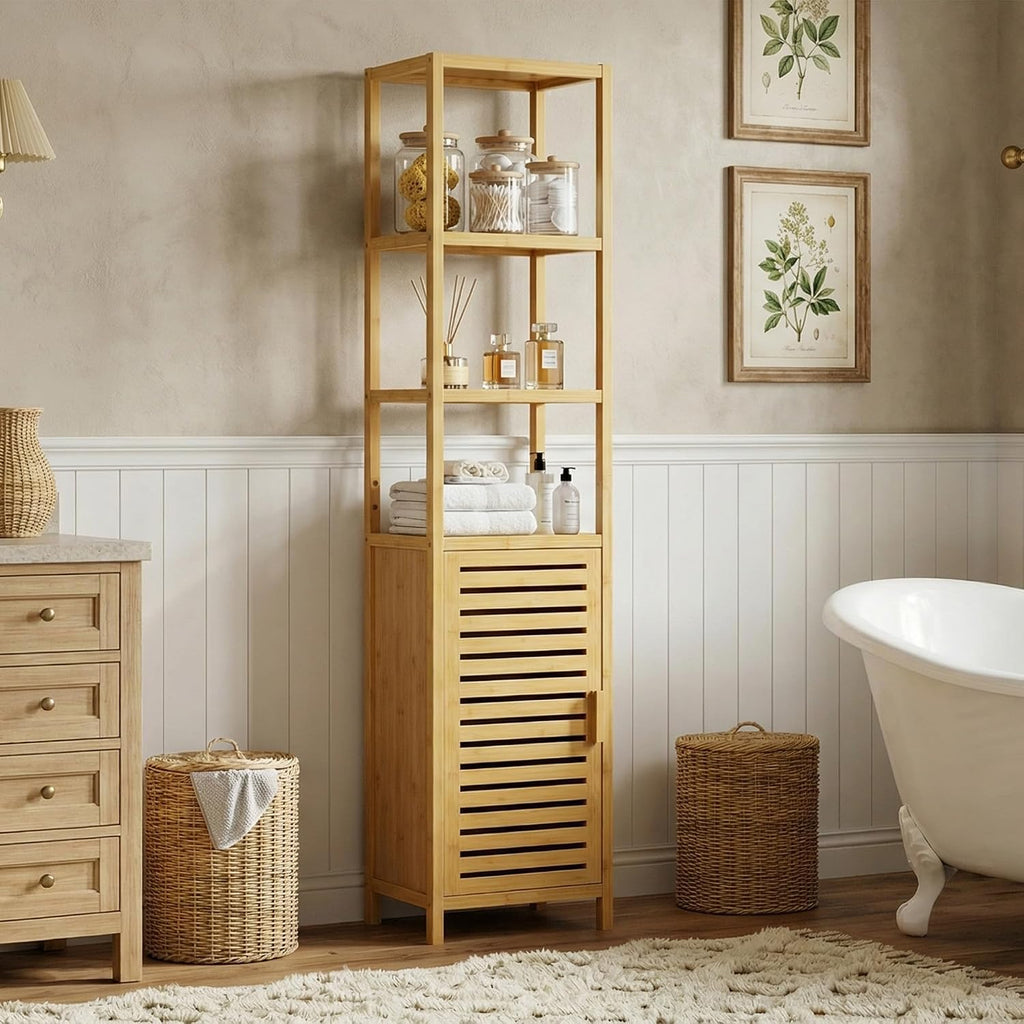 Bamboo Tall Bathroom Cabinet