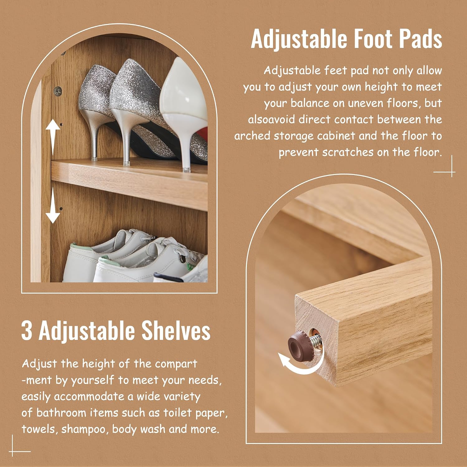 Arched Tall Bathroom Cabinet