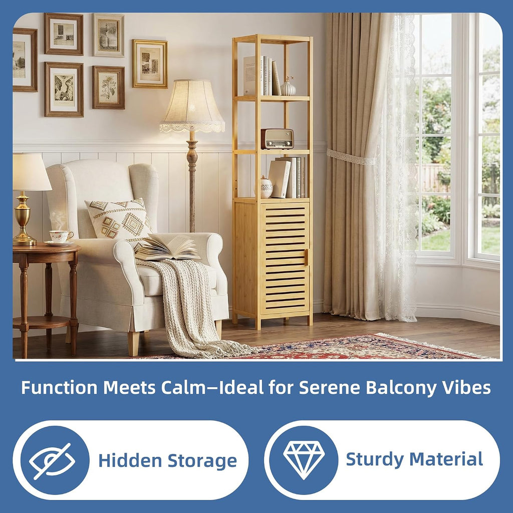 Bamboo Tall Bathroom Cabinet