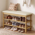 Wooden Entryway Shoe Bench