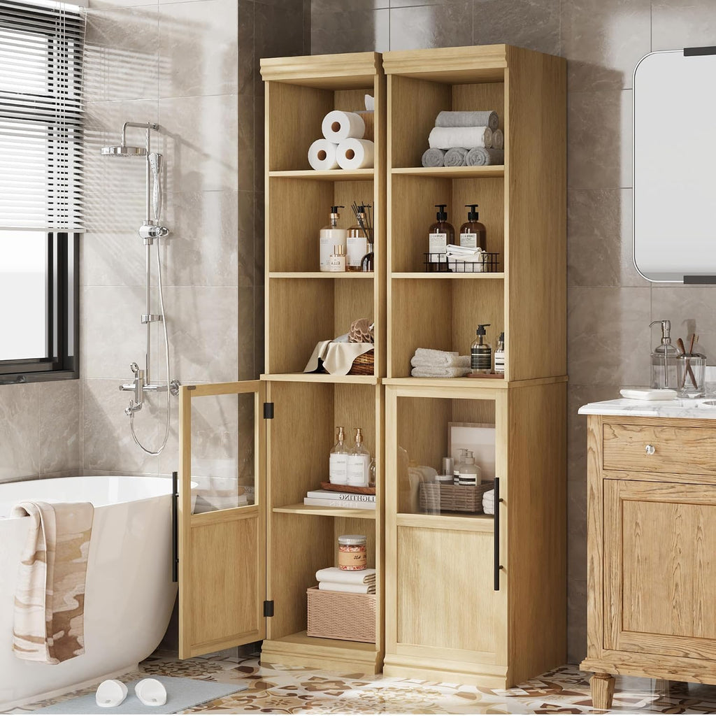 Tall Glass Door Storage Cabinet