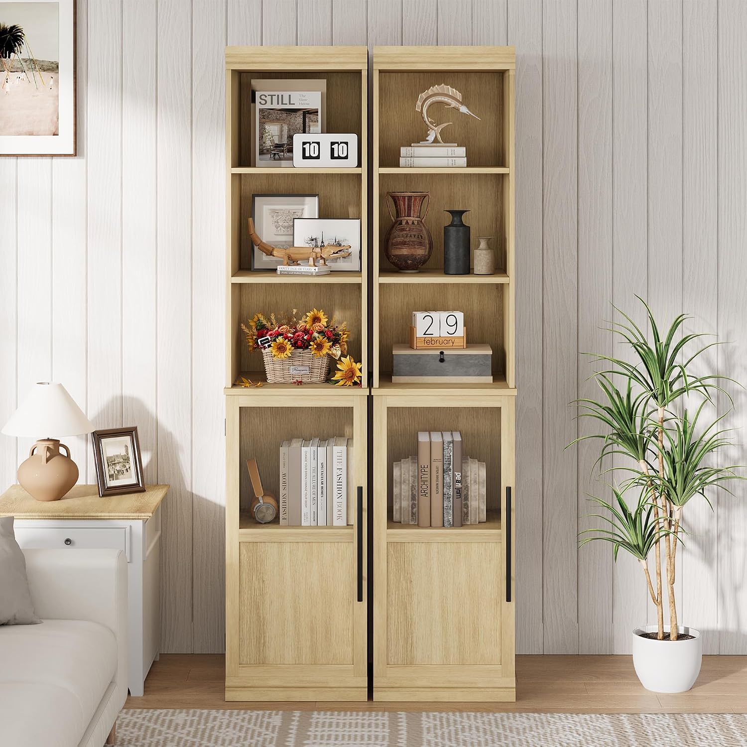 Tall Glass Door Storage Cabinet