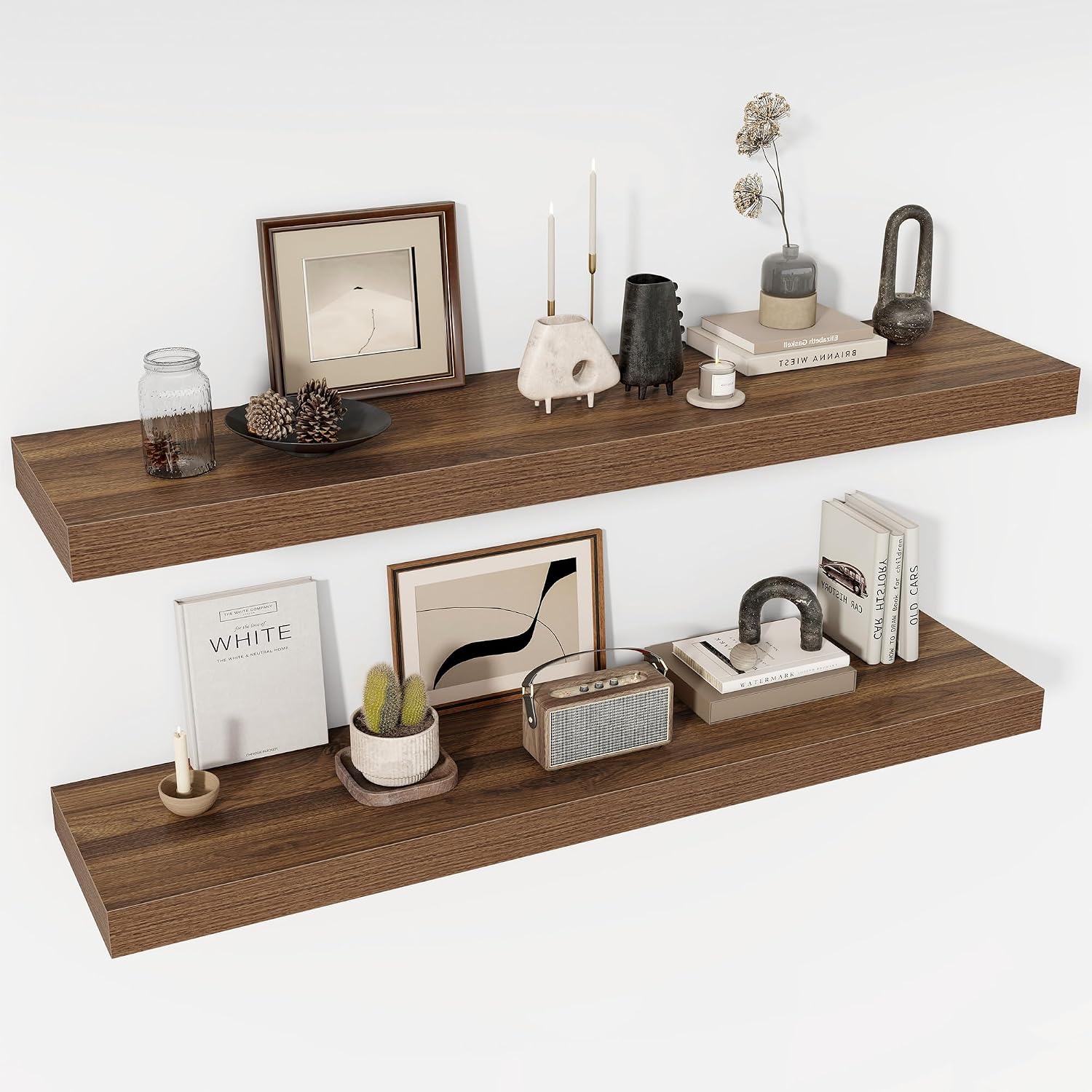 Deep Rustic Floating Shelves Set of 2