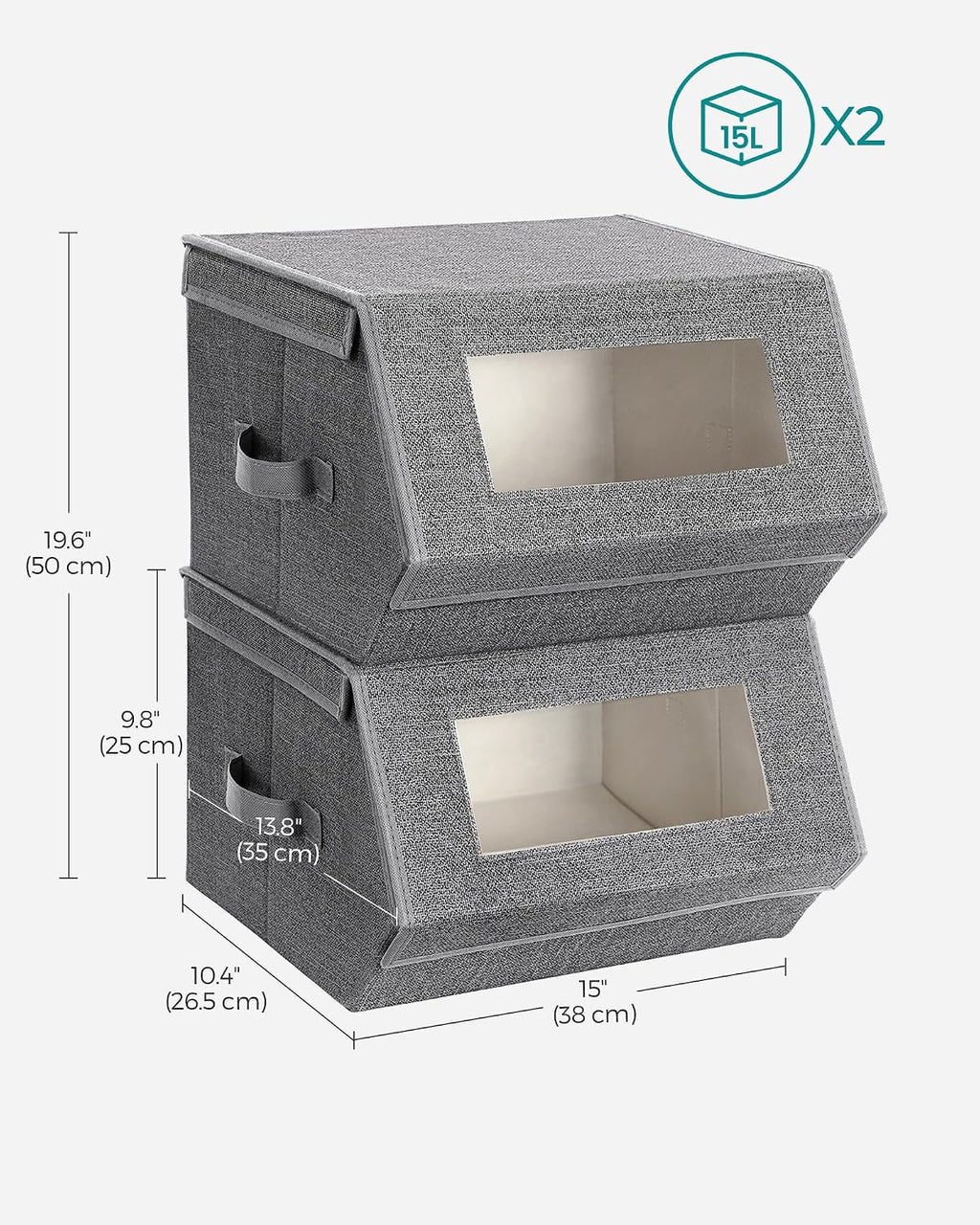 Stackable Storage Bins Set of 2