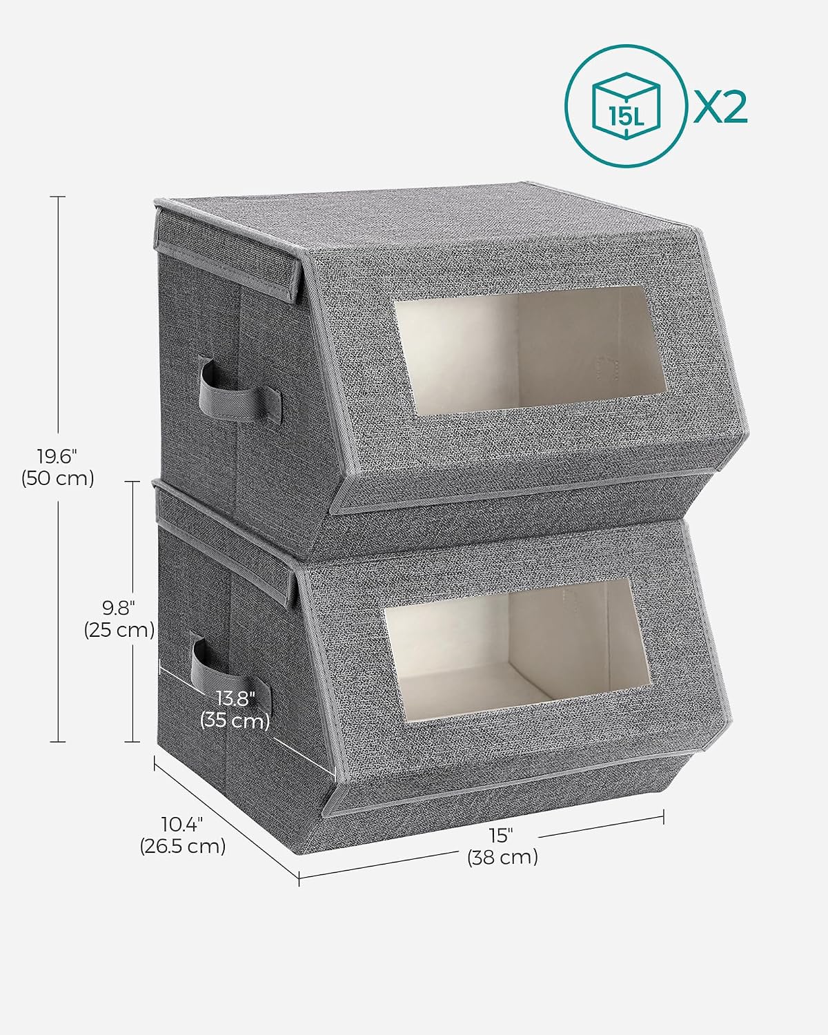 Stackable Storage Bins Set of 2