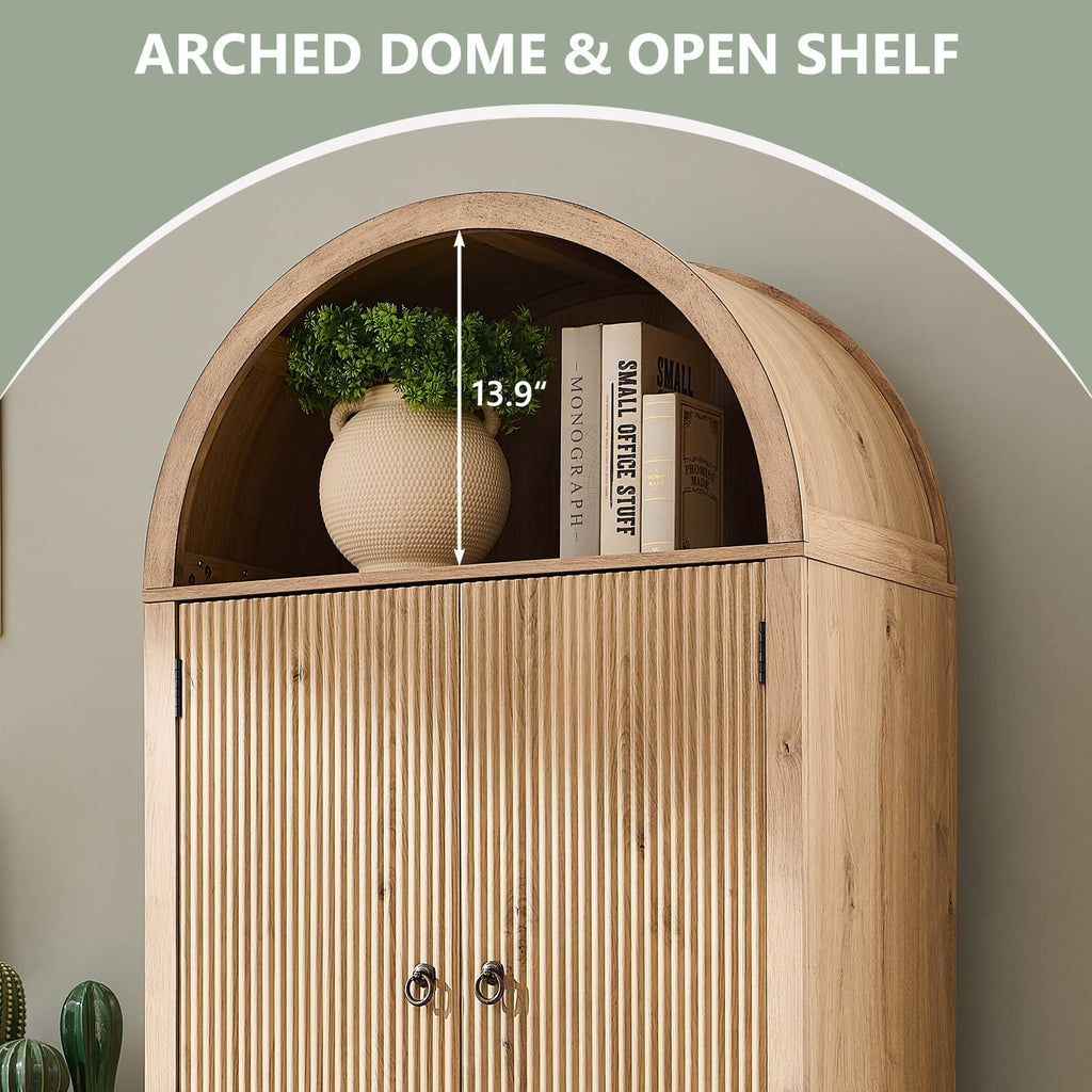 Arched Fluted Tall Bathroom Cabinet